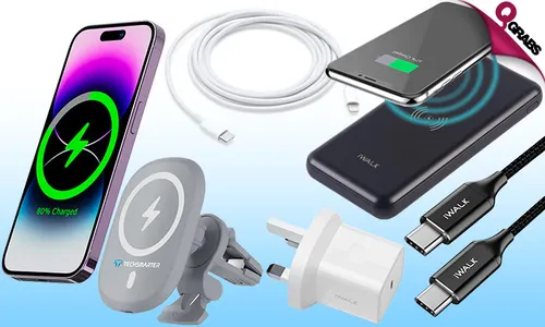 Electronic Power Essentials Bundle: Wireless Charger, Power Bank, Cables & More!